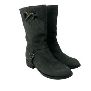 Cole Haan Womens Black Nubuck Leather Boots Size 7.5